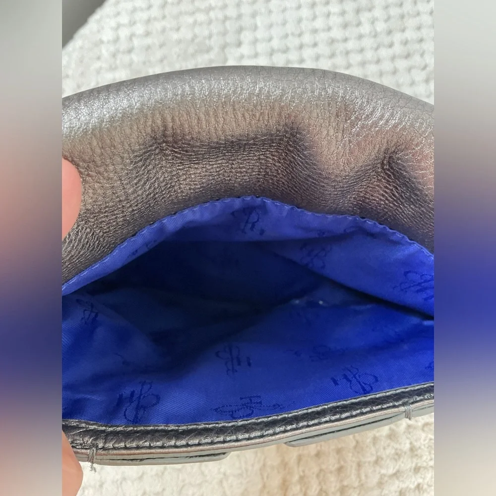 Cole Haan Metallic Silver Canteen Messenger Crossbody